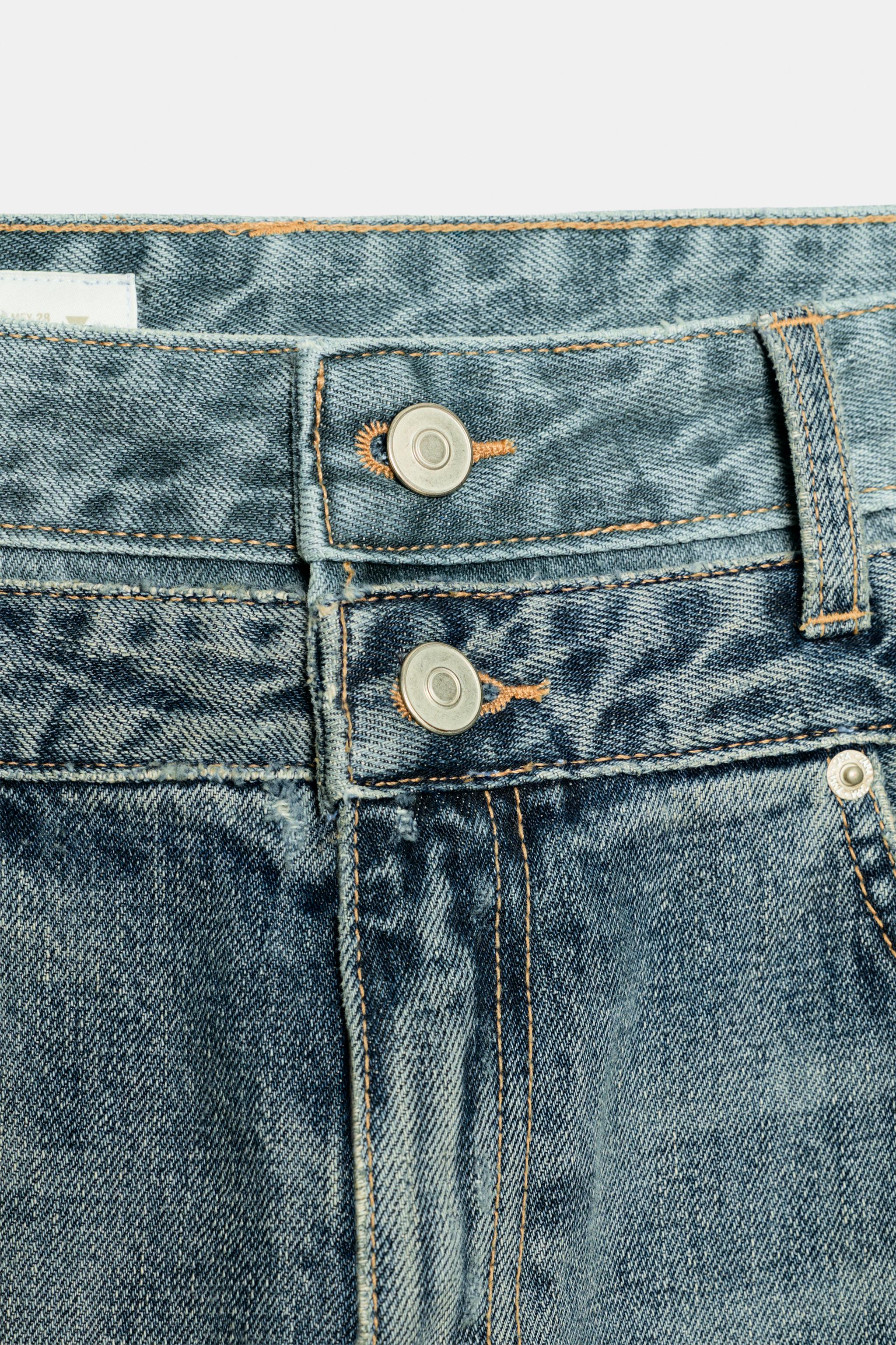 TRF STRAIGHT-FIT DOUBLE WAISTBAND MID-RISE JEANS